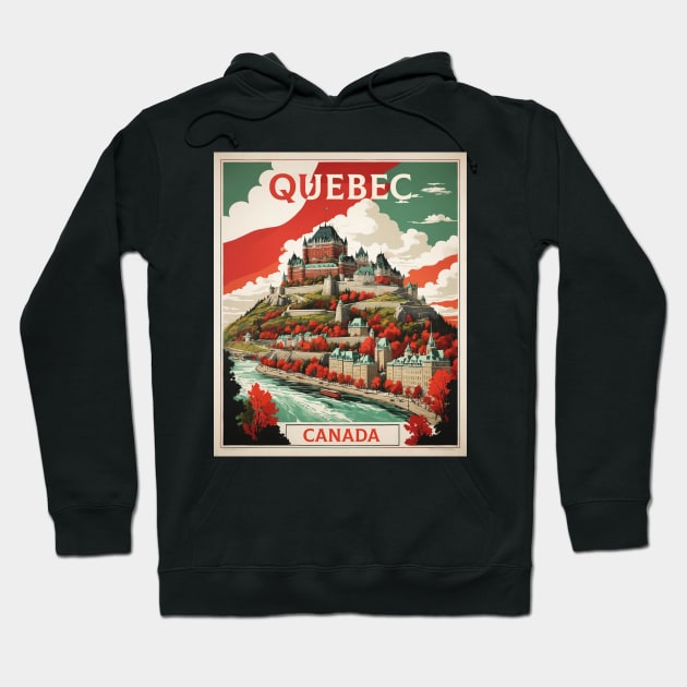 Quebec Canada Vintage Poster Tourism 1 Hoodie by TravelersGems